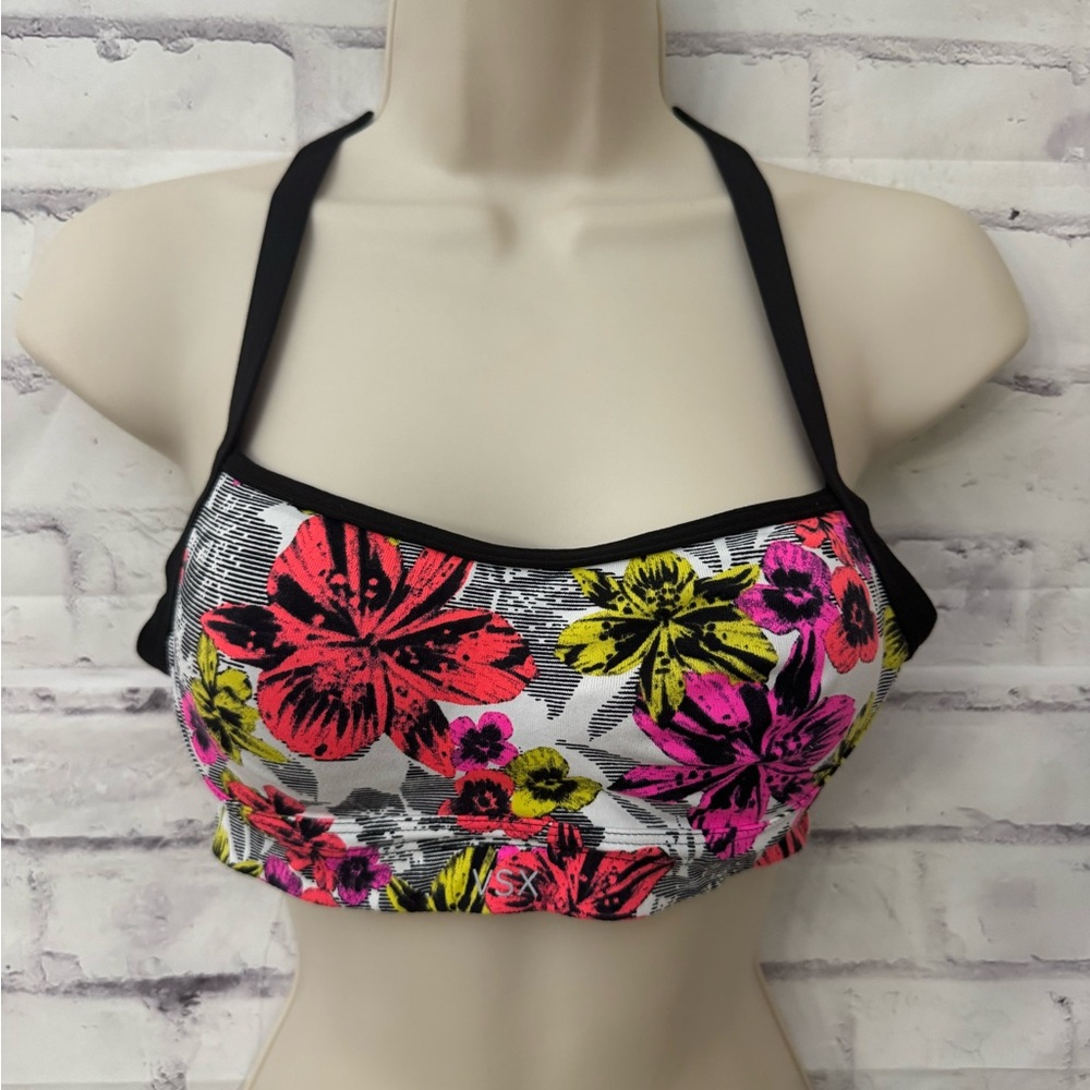 VSX Sport Victoria’s Secret 34A Sports Bra Racerback Underwire White Floral Gym‎